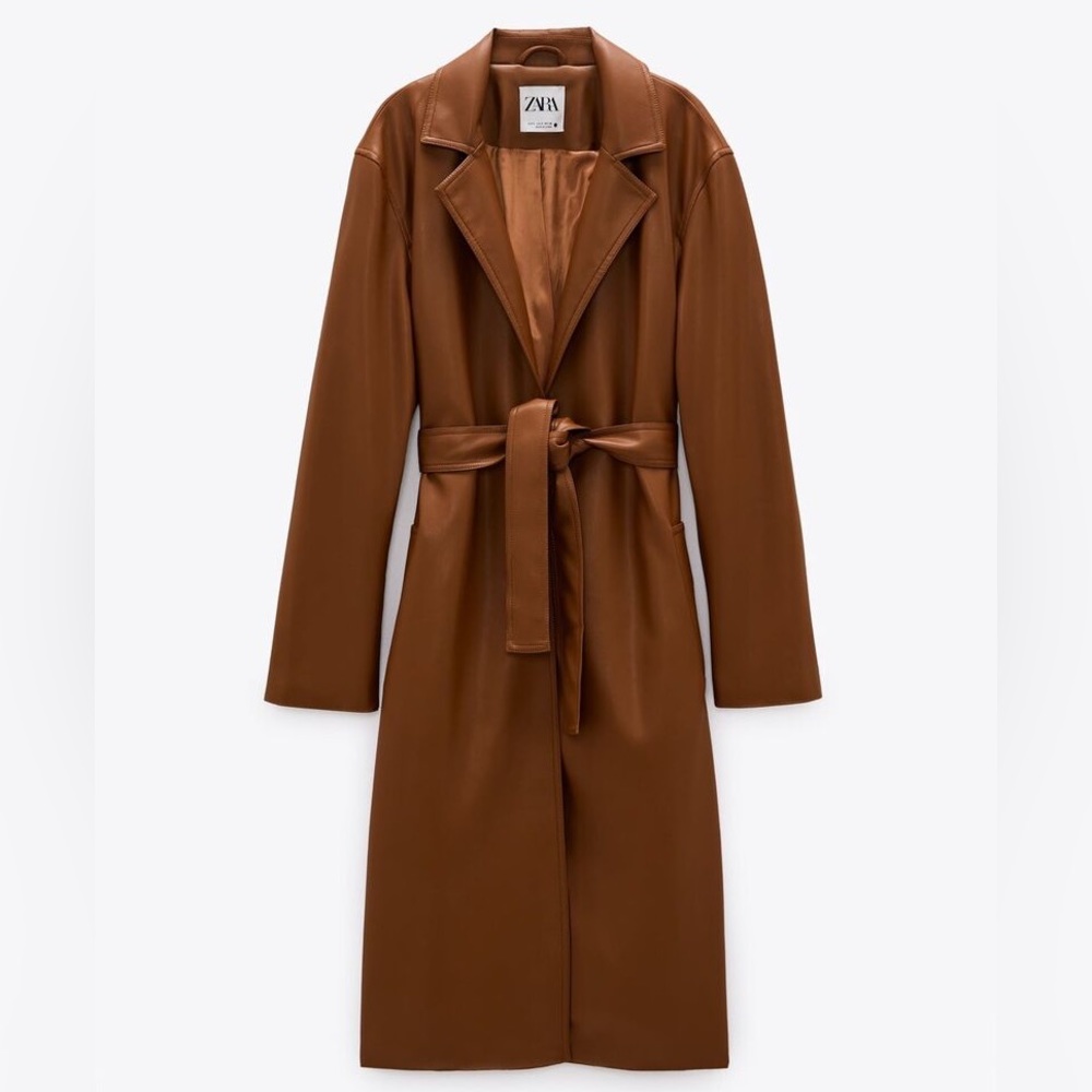 Zara Faux Leather Trench Coat